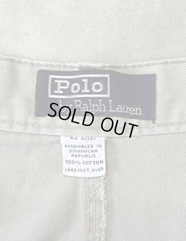 画像2: 90'S RALPH LAUREN "ボックスロゴ" ツープリーツ チノショーツ ベージュ (VINTAGE)