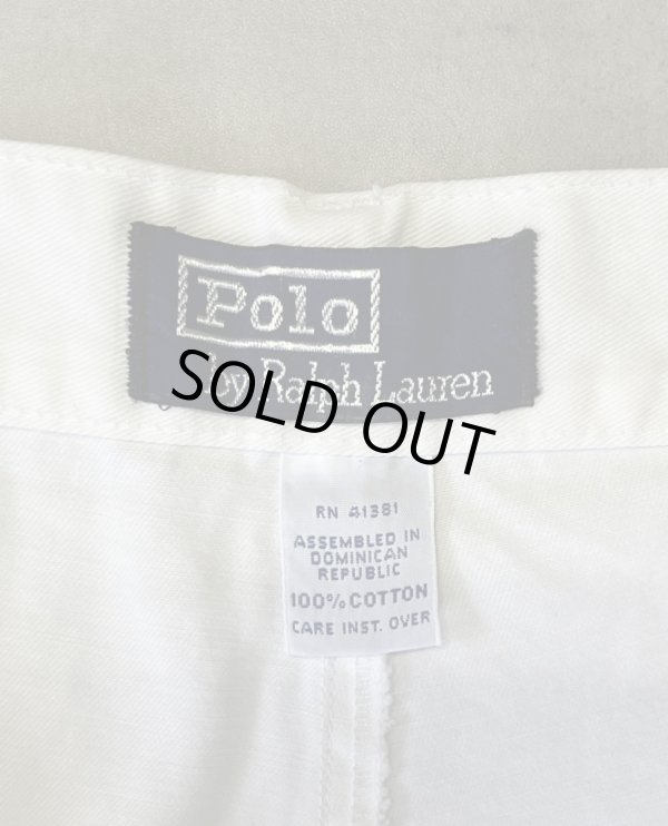 画像2: 90'S RALPH LAUREN "ボックスロゴ" ツープリーツ チノショーツ ホワイト (VINTAGE)