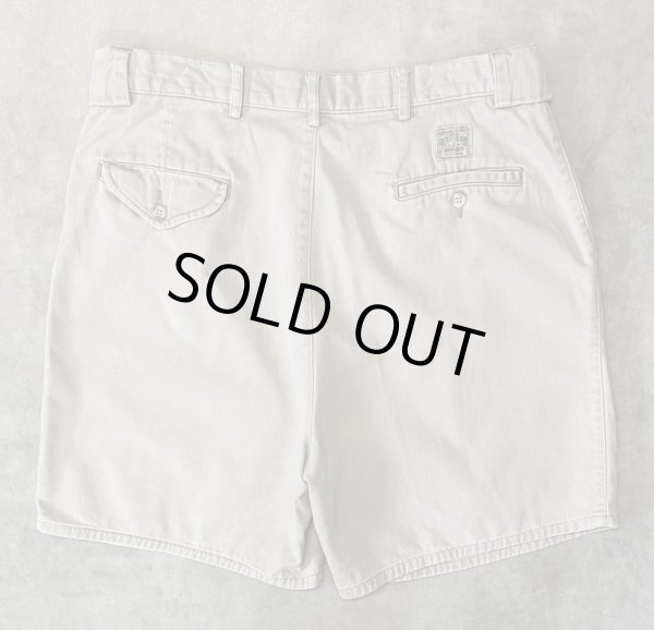 画像5: 90'S RALPH LAUREN "ボックスロゴ" ツープリーツ チノショーツ ベージュ (VINTAGE)