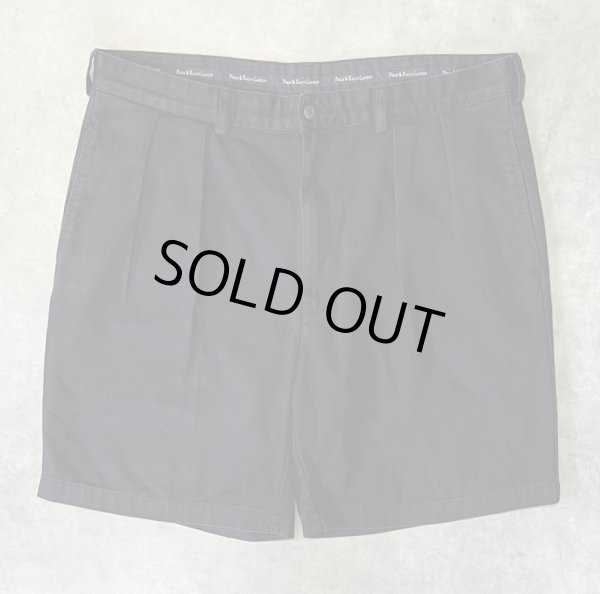 画像1: 90'S RALPH LAUREN "TYLER SHORT" ツープリーツ チノショーツ ブラック (VINTAGE)