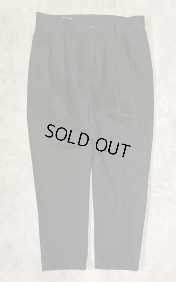 画像1: 90'S RALPH LAUREN "ETHAN PANT" ツープリーツ チノパンツ ブラック (VINTAGE)
