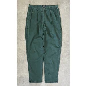 画像: 90'S RALPH LAUREN "ボックスロゴ" ツープリーツ チノパンツ ダークグリーン USA製 (VINTAGE)