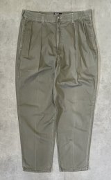 画像: 90'S RALPH LAUREN "ボックスロゴ" ツープリーツ チノパンツ カーキ USA製 (VINTAGE)
