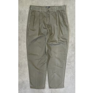 画像: 90'S RALPH LAUREN "ボックスロゴ" ツープリーツ チノパンツ カーキ USA製 (VINTAGE)
