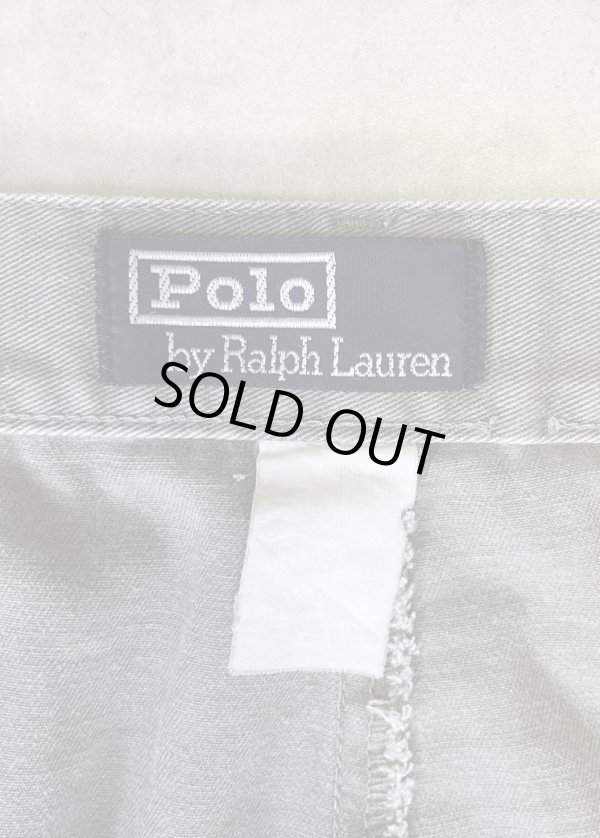 画像2: 90'S RALPH LAUREN "ボックスロゴ" ツープリーツ チノパンツ カーキ (VINTAGE)