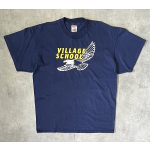 画像: 90'S VILLAGE SCHOOL シングルステッチ 半袖 Tシャツ ネイビー (VINTAGE)