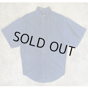 画像: 90'S GAP 旧タグ リネン/コットン 半袖 BDシャツ インディゴ (VINTAGE)
