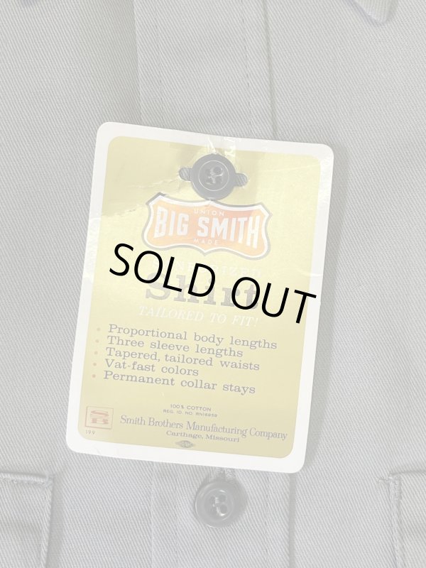 画像3: 50'S BIG SMITH コットン100% マチ付き 長袖 ワークシャツ グレー USA製 (DEADSTOCK)