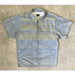 画像: 00'S PATAGONIA "RHYTHM" フルジップ 半袖 ボックスシャツ ボーダー＆渦巻柄 (VINTAGE)