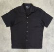 画像1: 90'S RALPH LAUREN "CHAUNCEY" ロゴ無し 半袖 オープンカラーシャツ ブラック (VINTAGE)