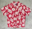 画像1: 90'S RALPH LAUREN "ADAMS" ビスコース 半袖 オープンカラーシャツ 総柄 (VINTAGE)