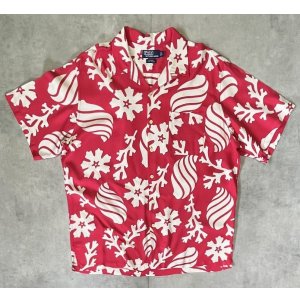 画像: 90'S RALPH LAUREN "ADAMS" ビスコース 半袖 オープンカラーシャツ 総柄 (VINTAGE)