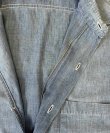 画像3: 60'S UNKNOWN コットン100% 半袖 耳付きシャンブレーシャツ ブルー (VINTAGE)