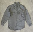 画像1: 60'S UNKNOWN コットン100% 長袖 ワークシャツ グレー (VINTAGE)
