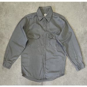 画像: 60'S UNKNOWN コットン100% 長袖 ワークシャツ グレー (VINTAGE)