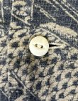 画像3: 90'S RALPH LAUREN リネン/コットン 半袖 オープンカラーシャツ インディゴ/鯉柄 (VINTAGE)