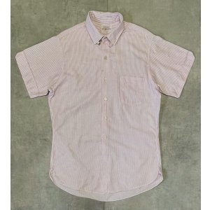 画像: 60'S TOWNCRAFT コットン100% マチ付き 半袖 タブカラーシャツ ストライプ (VINTAGE)