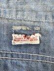 画像2: 60'S UNKNOWN コットン100% 半袖 耳付きシャンブレーシャツ ブルー (VINTAGE)
