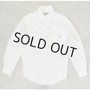 画像: 90'S RALPH LAUREN 片側フラップ付きポケット 猫目ボタン ワークシャツ ホワイト (VINTAGE)