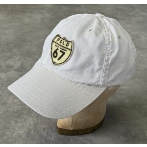 画像: 90'S RALPH LAUREN "POLO 67" ベースボールキャップ ライトベージュ USA製 (VINTAGE)