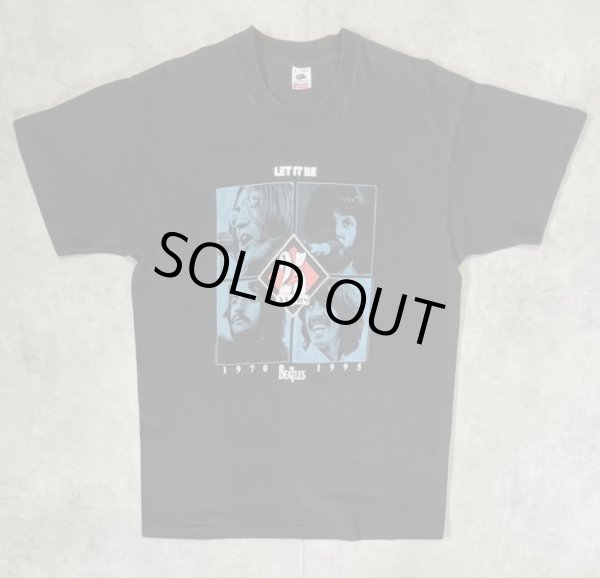 画像1: 90'S THE BEATLES "LET IT BE 25YEARS" シングルステッチ 両面プリント 半袖 Tシャツ ブラック USA製 (VINTAGE)