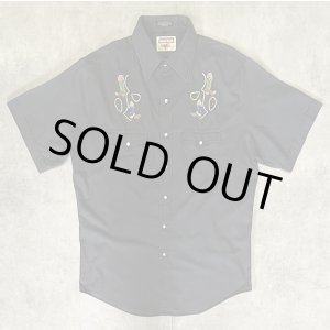 画像: YOUNGBLOODS ウエスタンブーツ刺繍入り 半袖 ウエスタンシャツ ブラック (VINTAGE)