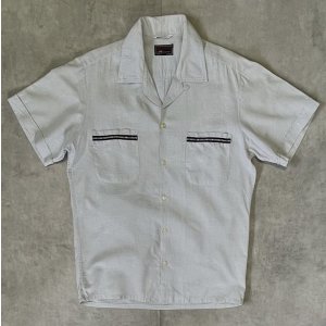 画像: 60'S SPIRE OF CALIFORNIA ネップ入りコットン 半袖 オープンカラーシャツ ライトグレー (VINTAGE)