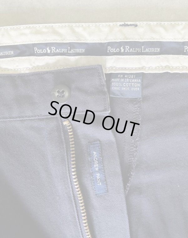 画像2: 90'S RALPH LAUREN "ANDREW PANT" ツープリーツ チノパンツ ネイビー (DEADSTOCK)