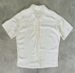 画像4: 90'S RALPH LAUREN シルク/リネン 裾ロゴ 半袖 オープンカラーシャツ オフホワイト (VINTAGE)
