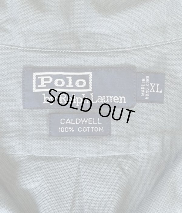 画像2: 90'S RALPH LAUREN "CALDWELL" コットン 裾ロゴ 半袖 オープンカラーシャツ カーキ (VINTAGE)