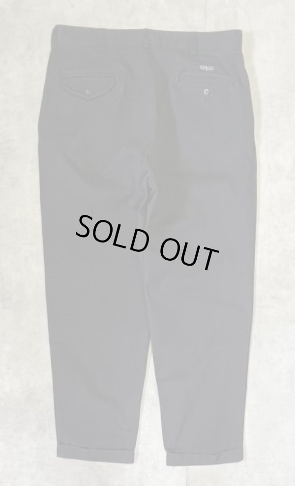 画像3: 90'S RALPH LAUREN "HAMMOND PANT" ツープリーツ チノパンツ ブラック W36L30 (VINTAGE)
