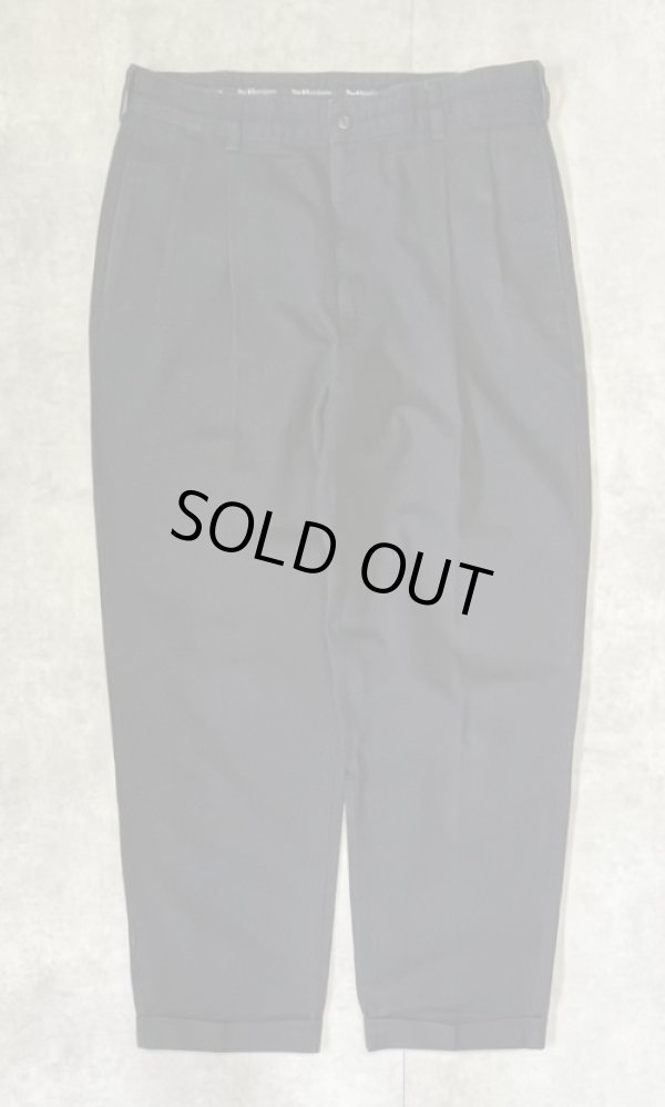 画像1: 90'S RALPH LAUREN "HAMMOND PANT" ツープリーツ チノパンツ ブラック W35L30 (VINTAGE)