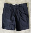 画像1: 90'S RALPH LAUREN "クレストロゴ" ノープリーツ チノショーツ ネイビー USA製 (DEADSTOCK)