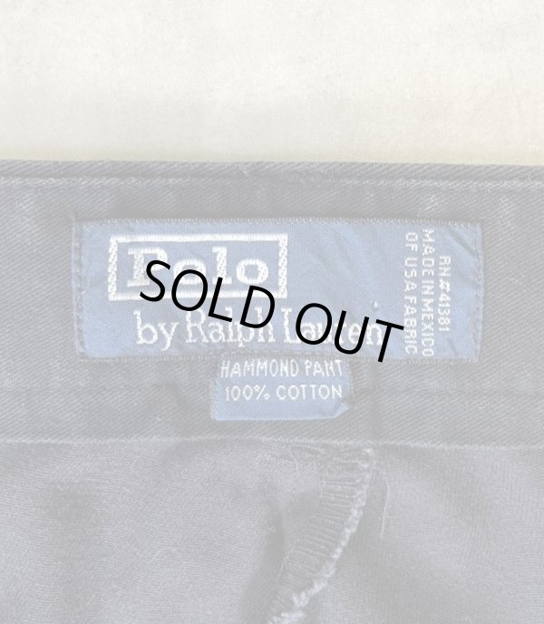 画像2: 90'S RALPH LAUREN "HAMMOND PANT" ツープリーツ チノパンツ ブラック W36L30 (VINTAGE)