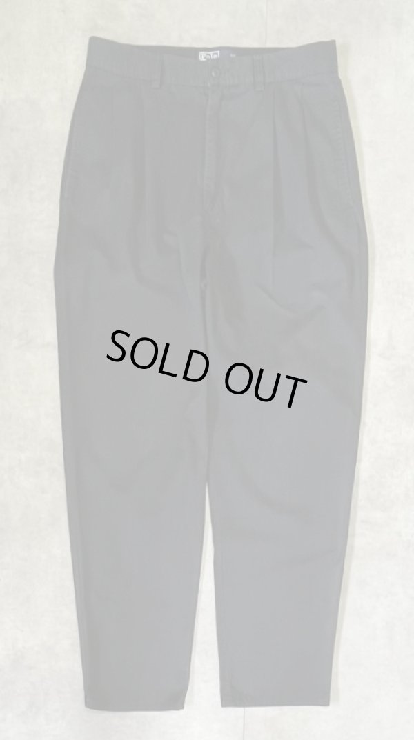 画像1: 90'S RALPH LAUREN "HAMMOND PANT" ツープリーツ チノパンツ ブラック W32L32 (VINTAGE)