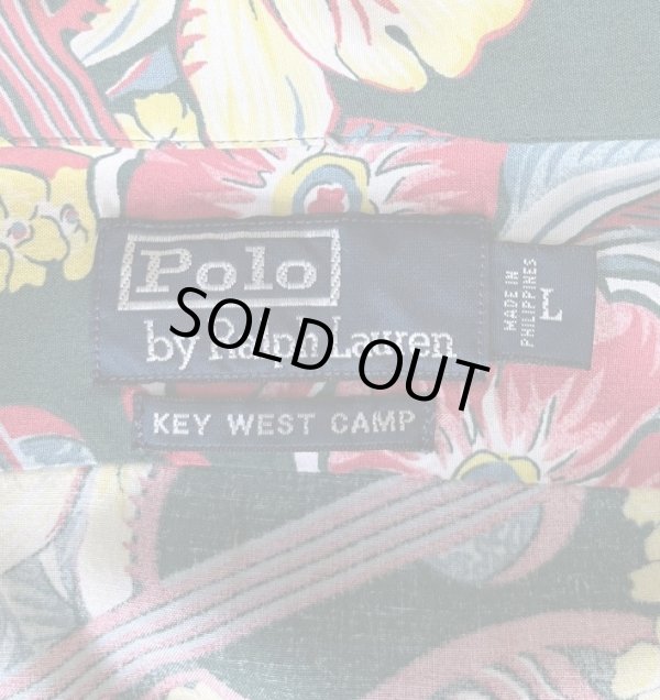 画像2: 90'S RALPH LAUREN "KEY WEST CAMP" ビスコース 半袖 オープンカラーシャツ 総柄 (VINTAGE)