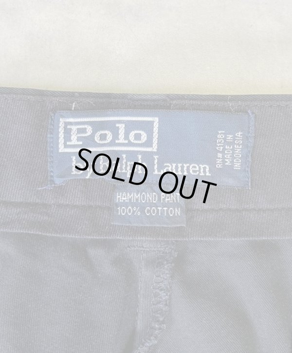 画像2: 90'S RALPH LAUREN "HAMMOND PANT" ツープリーツ チノパンツ ブラック W32L32 (VINTAGE)