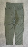 画像3: 70'S アメリカ軍 US ARMY "OG107" コットンサテン ベイカーパンツ ミリタリーグリーン (VINTAGE)