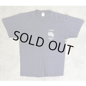 画像: 80'S HARVARD UNIVERSITY 両面プリント シングルステッチ 半袖 Tシャツ ネイビー USA製 (VINTAGE)