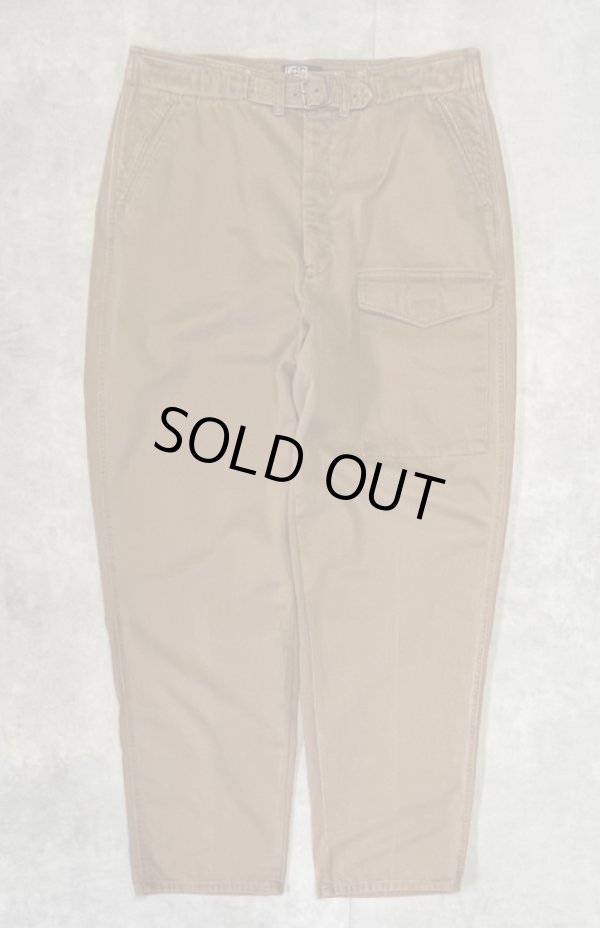 画像1: 90'S RALPH LAUREN ベルト付き 片側ポケット付き チノパンツ ブラウン USA製 (VINTAGE)