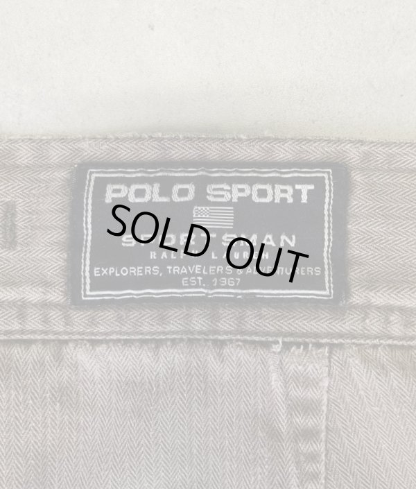 画像5: 90'S RALPH LAUREN "POLO SPORT" ヘリンボーンツイル カーゴパンツ カーキ (VINTAGE)
