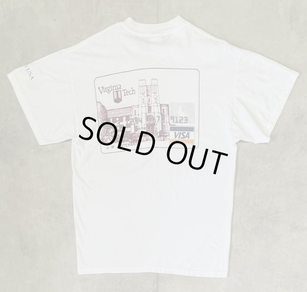 画像1: 90'S VIRGINIA TECH シングルステッチ 両面プリント 半袖 Tシャツ ホワイト USA製 (VINTAGE)