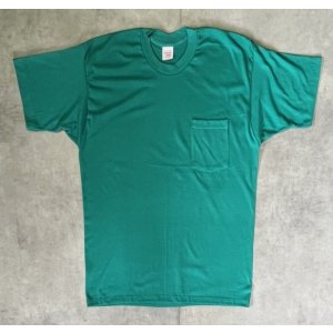 画像: 90'S POCKET T-SHIRT シングルステッチ ポケット付き 半袖 Tシャツ グリーン USA製 (DEADSTOCK)