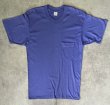 画像1: 90'S 5050 シングルステッチ 耳付きポケット 半袖 Tシャツ ブルー USA製 (DEADSTOCK)