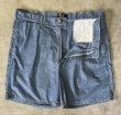 画像3: 90'S RALPH LAUREN ツープリーツ シャンブレーショーツ ブルー USA製 (VINTAGE)