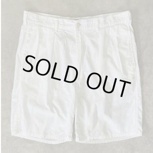 画像: 90'S RALPH LAUREN ツープリーツ シアサッカーショーツ ホワイト TALONジップ USA製 (VINTAGE)