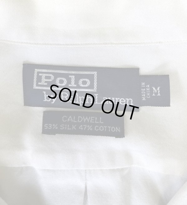 画像2: 90'S RALPH LAUREN "CALDWELL" シルク/コットン ロゴ無し 半袖 オープンカラーシャツ オフホワイト (VINTAGE)