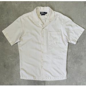 画像: 90'S RALPH LAUREN "CALDWELL" シルク/コットン ロゴ無し 半袖 オープンカラーシャツ オフホワイト (VINTAGE)