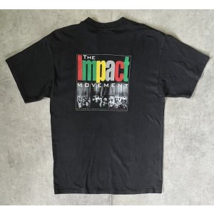 画像: THE IMPACT MOVEMENT 両面プリント 半袖 Tシャツ ブラック (VINTAGE)