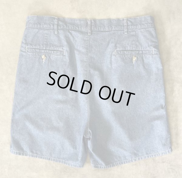 画像5: 90'S RALPH LAUREN ツープリーツ シャンブレーショーツ ブルー USA製 (VINTAGE)